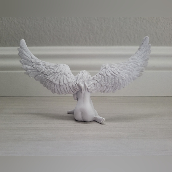 Angel Figurine White Resin Material Memorial Statue Great Gift NWT - Picture 6 of 7